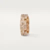 Maillon Panthere Ring, Triple Row, Paved