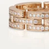 Maillon Panthere Ring, Triple Row, Paved