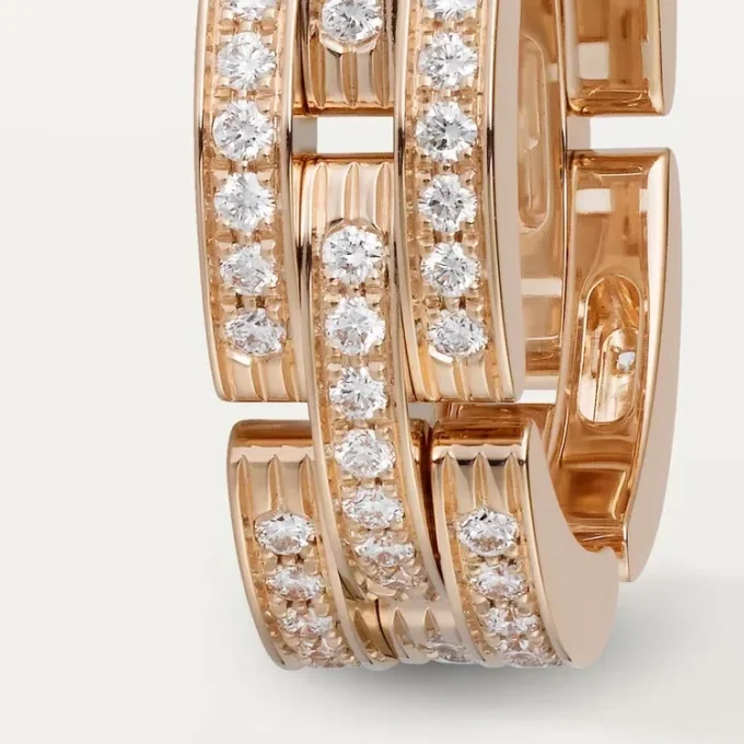Maillon Panthere Ring, Triple Row, Paved