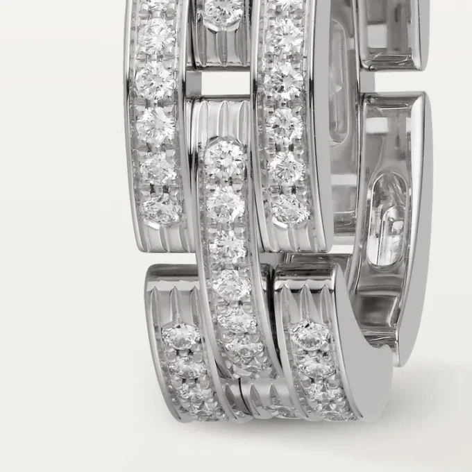 Maillon Panthere Ring, Triple Row, Paved