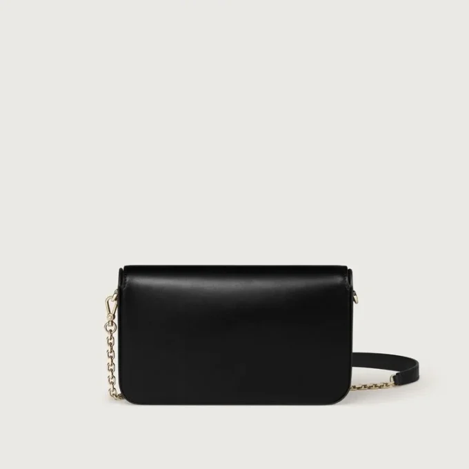 Mini Chain Bag, Double C De Cartier – Black Calfskin, Gold and Black Enamel Finish – Cartier