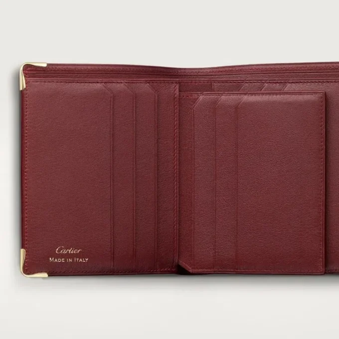 Multiple Wallet, Must De Cartier – Burgundy Calfskin, Golden Finish – Cartier