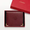 Multiple Wallet, Must De Cartier – Burgundy Calfskin, Golden Finish – Cartier
