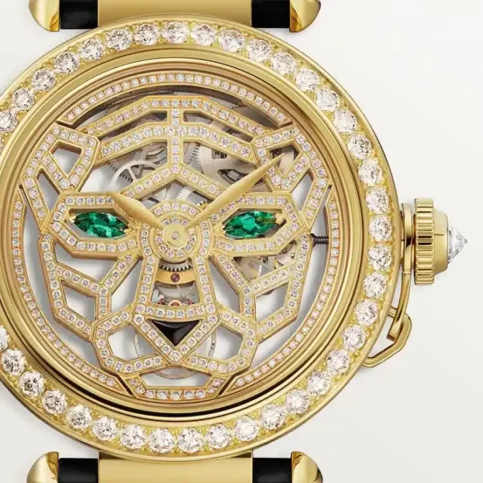 Other Panthere Jewelry Watches – 41 Mm, Hand-Wound Mechanical Movement, 18K Yellow Gold, Diamonds, Interchangeable Leather Straps – Cartier