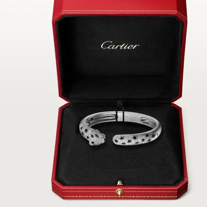 Panthere De Cartier Bracelet, Medium Model, Half-Paved Panthere De Cartier Bracelet, Medium Model, Half-Paved