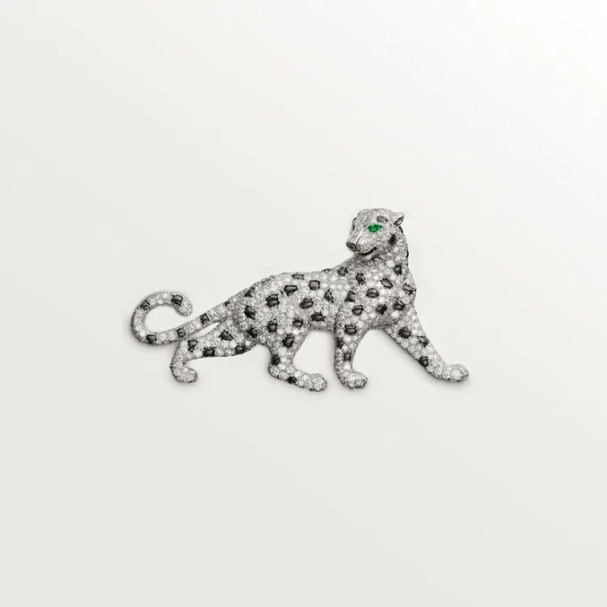 Panthere De Cartier Brooch – White Gold, Emeralds, Onyx, Diamonds – Cartier