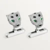 Panthere De Cartier Cufflinks – Rhodiumized White Gold, Diamonds, Emeralds, Onyx – Cartier