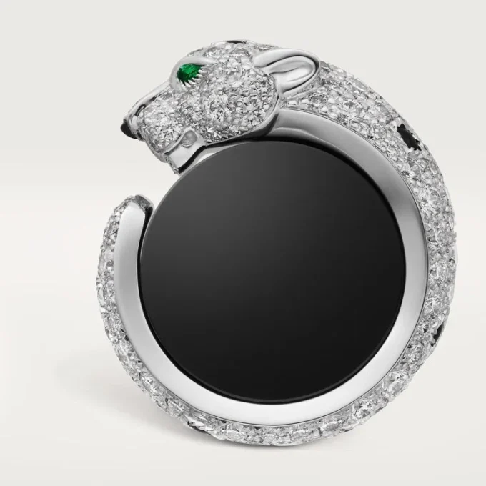 Panthere De Cartier Cufflinks – Rhodiumized White Gold, Diamonds, Emeralds, Onyx – Cartier