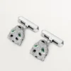 Panthere De Cartier Cufflinks – Rhodiumized White Gold, Diamonds, Emeralds, Onyx – Cartier