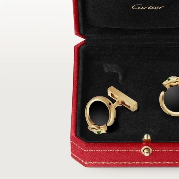 Panthere De Cartier Cufflinks – Yellow Gold, Onyx, Tsavorites and Black Lacquer – Cartier