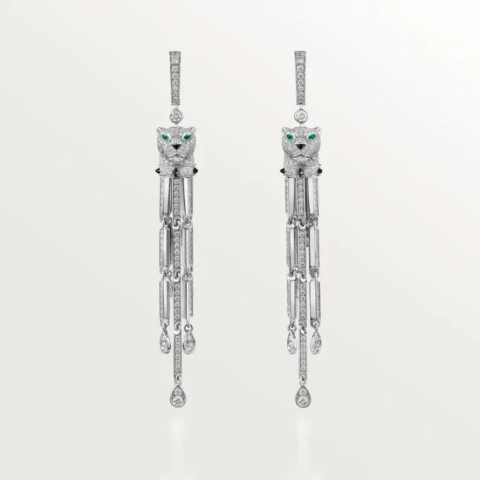 Panthere De Cartier Earrings, Paved Panthere De Cartier Earrings, Paved