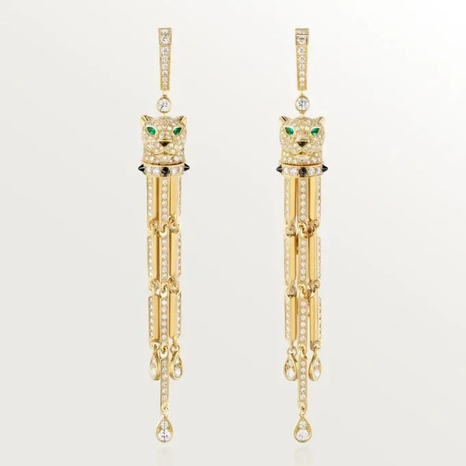 Panthere De Cartier Earrings, Paved Panthere De Cartier Earrings, Paved