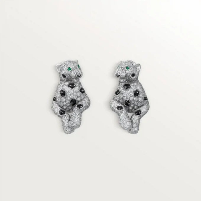 Panthere De Cartier Earrings, Paved Panthere De Cartier Earrings, Paved