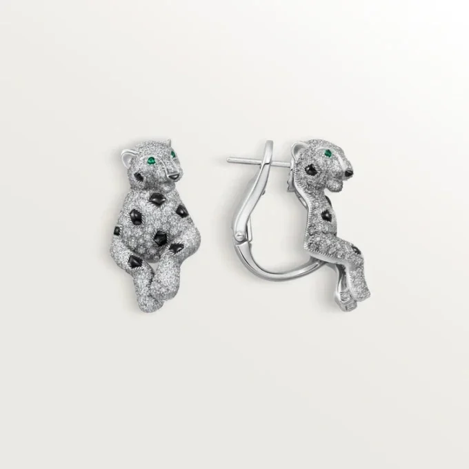 Panthere De Cartier Earrings, Paved Panthere De Cartier Earrings, Paved