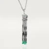 Panthere De Cartier Long Necklace, Emerald, Multi-Wear, Large Model, Paved