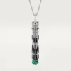 Panthere De Cartier Long Necklace, Emerald, Multi-Wear, Large Model, Paved