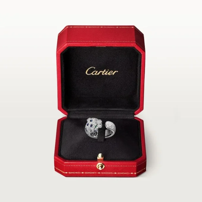 Panthere De Cartier Ring, Medium Model, Half-Paved Panthere De Cartier Ring, Medium Model, Half-Paved