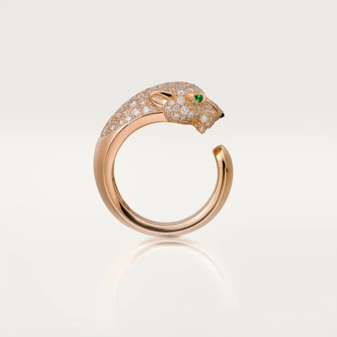 Panthere De Cartier Ring – Rose Gold, Diamonds, Emeralds, Onyx – Cartier