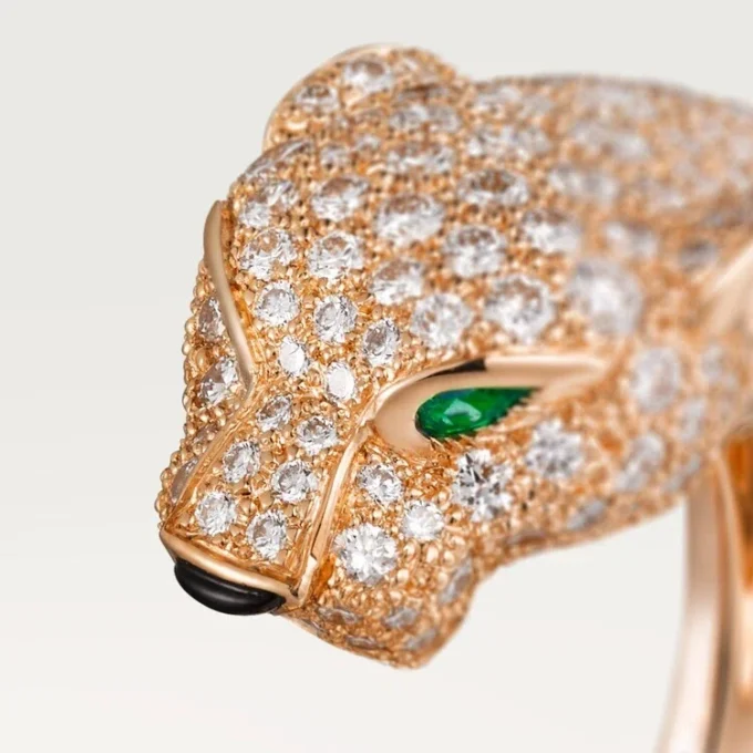 Panthere De Cartier Ring – Rose Gold, Diamonds, Emeralds, Onyx – Cartier