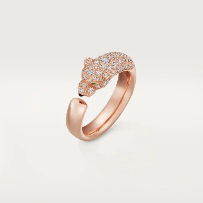 Panthere De Cartier Ring – Rose Gold, Onyx, Emeralds, Diamonds – Cartier