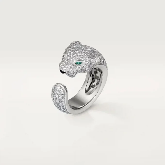 Panthere De Cartier Ring – White Gold, Diamonds, Emeralds, Onyx – Cartier