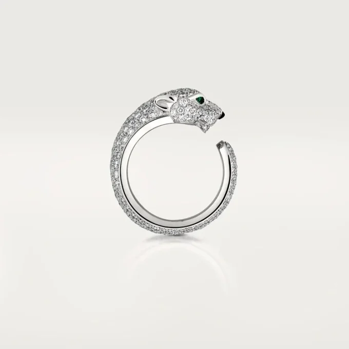 Panthere De Cartier Ring – White Gold, Diamonds, Emeralds, Onyx – Cartier