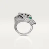 Panthere De Cartier Ring – White Gold, Diamonds, Emeralds, Onyx – Cartier