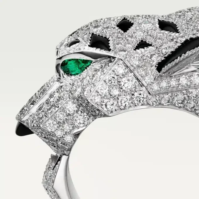 Panthere De Cartier Ring – White Gold, Diamonds, Emeralds, Onyx – Cartier