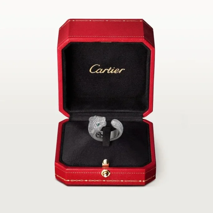 Panthere De Cartier Ring – White Gold, Diamonds, Emeralds, Onyx – Cartier