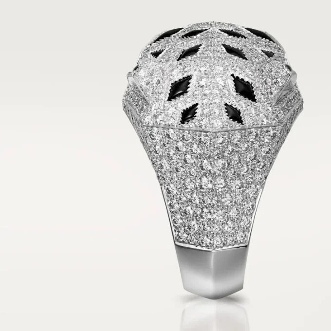 Panthere De Cartier Ring – White Gold, Diamonds, Emeralds, Onyx – Cartier