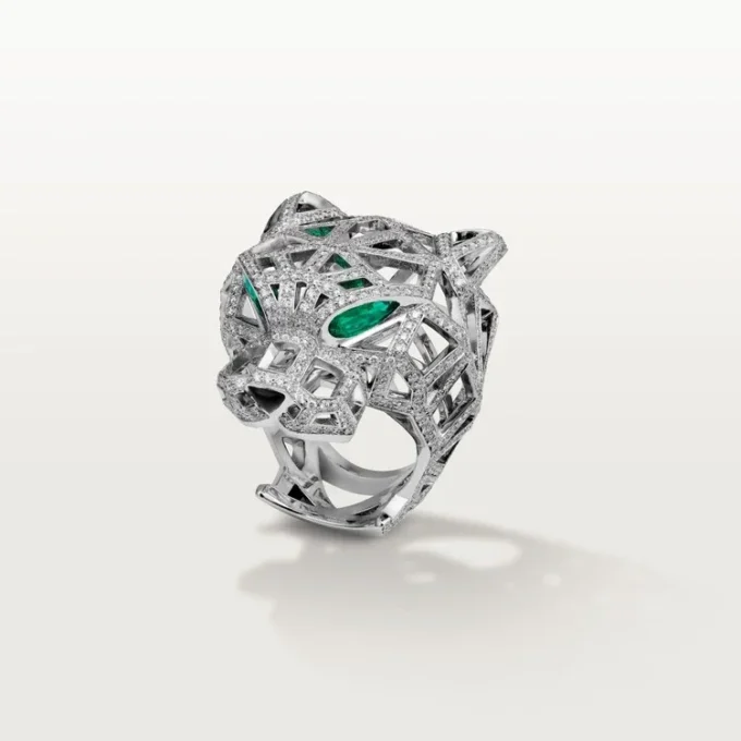 Panthere De Cartier Ring – White Gold, Emeralds, Onyx, Diamonds – Cartier