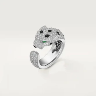 Panthere De Cartier Ring – White Gold, Emeralds, Onyx, Diamonds – Cartier Panthere De Cartier Ring – White Gold, Emeralds, Onyx, Diamonds – Cartier
