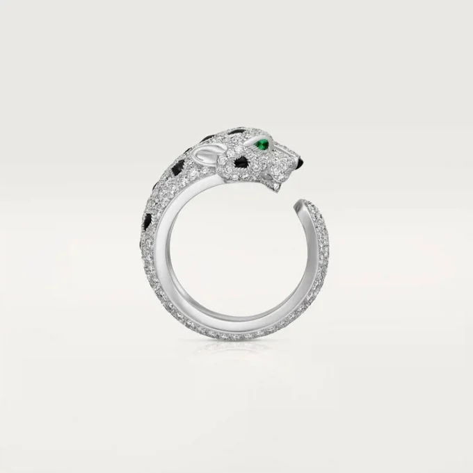 Panthere De Cartier Ring – White Gold, Emeralds, Onyx, Diamonds – Cartier