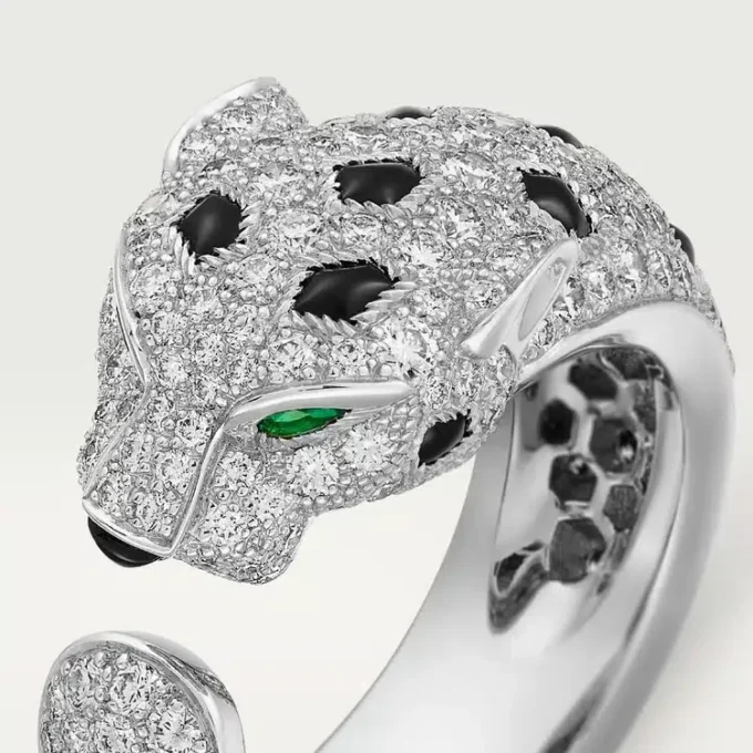 Panthere De Cartier Ring – White Gold, Emeralds, Onyx, Diamonds – Cartier
