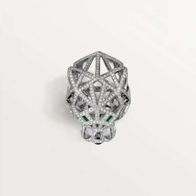 Panthere De Cartier Ring – White Gold, Emeralds, Onyx, Diamonds – Cartier