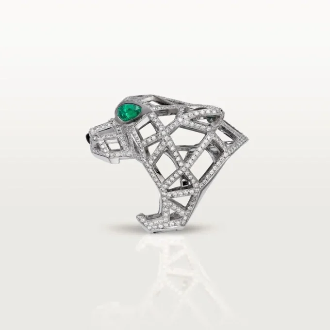 Panthere De Cartier Ring – White Gold, Emeralds, Onyx, Diamonds – Cartier