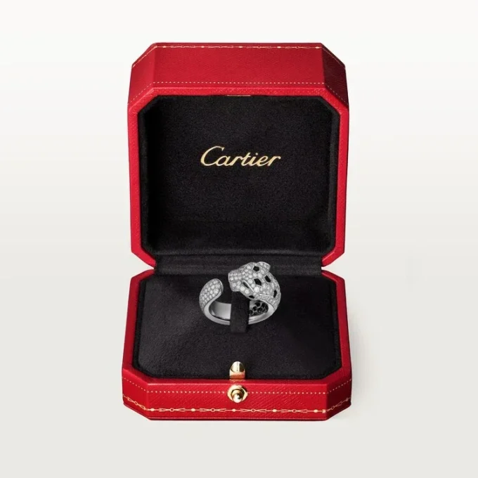 Panthere De Cartier Ring – White Gold, Emeralds, Onyx, Diamonds – Cartier