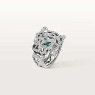 Panthere De Cartier Ring – White Gold, Onyx, Emeralds, Diamonds – Cartier Panthere De Cartier Ring – White Gold, Onyx, Emeralds, Diamonds – Cartier