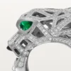Panthere De Cartier Ring – White Gold, Onyx, Emeralds, Diamonds – Cartier