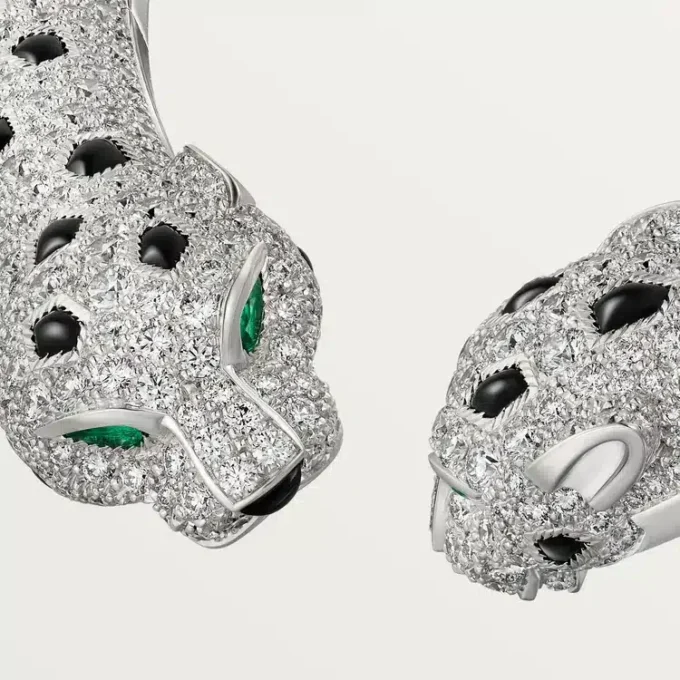 Panthere De Cartier Torque Necklace, Articulated, Paved