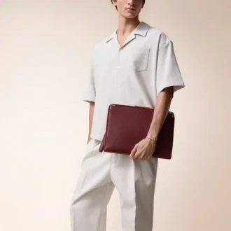 Portfolio, Must De Cartier – Burgundy Calfskin, Golden Finish – Cartier