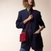 Shoulder Bag, Mini, Double C De Cartier – Cherry Red Calfskin, Gold and Cherry Red Enamel Finish – Cartier