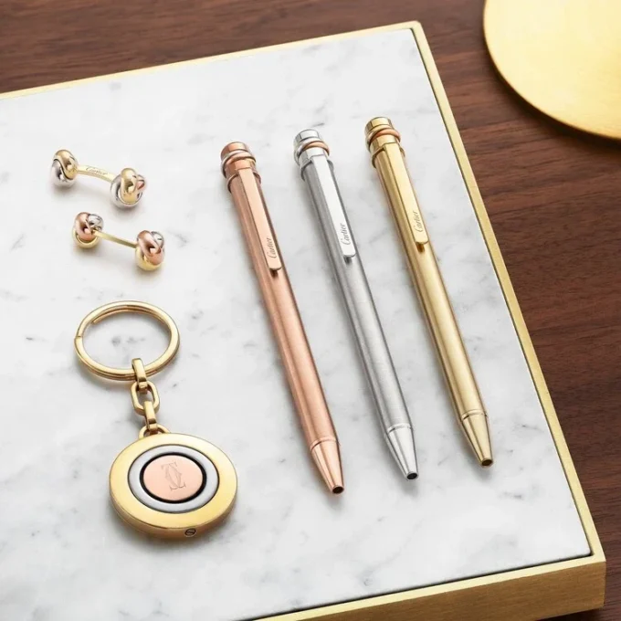 Trinity Cufflinks – Yellow, Pink and White Gold – Cartier