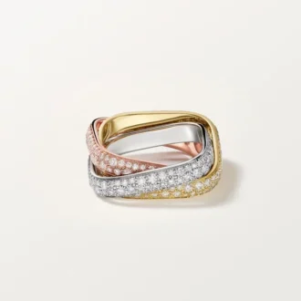 Trinity Cushion Ring, Classic Model, Paved