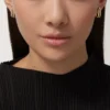 Trinity Earrings, Cushion-Shaped, Half-Paved Trinity Earrings, Cushion-Shaped, Half-Paved