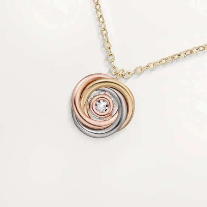 Trinity Pendant, 1 Diamond, Paved Trinity Pendant, 1 Diamond, Paved