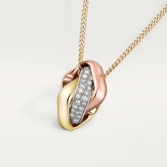 Trinity Pendant, Cushion-Shaped, Half-Paved Trinity Pendant, Cushion-Shaped, Half-Paved