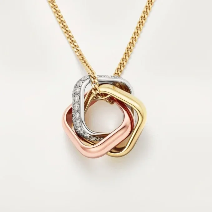 Trinity Pendant, Cushion-Shaped, Half-Paved Trinity Pendant, Cushion-Shaped, Half-Paved