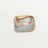 Trinity Ring, Cushion-Shaped, Large Model, Paved Trinity Ring, Cushion-Shaped, Large Model, Paved
