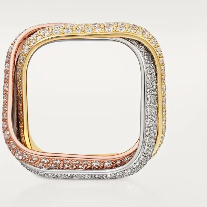 Trinity Ring, Cushion-Shaped, Large Model, Paved Trinity Ring, Cushion-Shaped, Large Model, Paved
